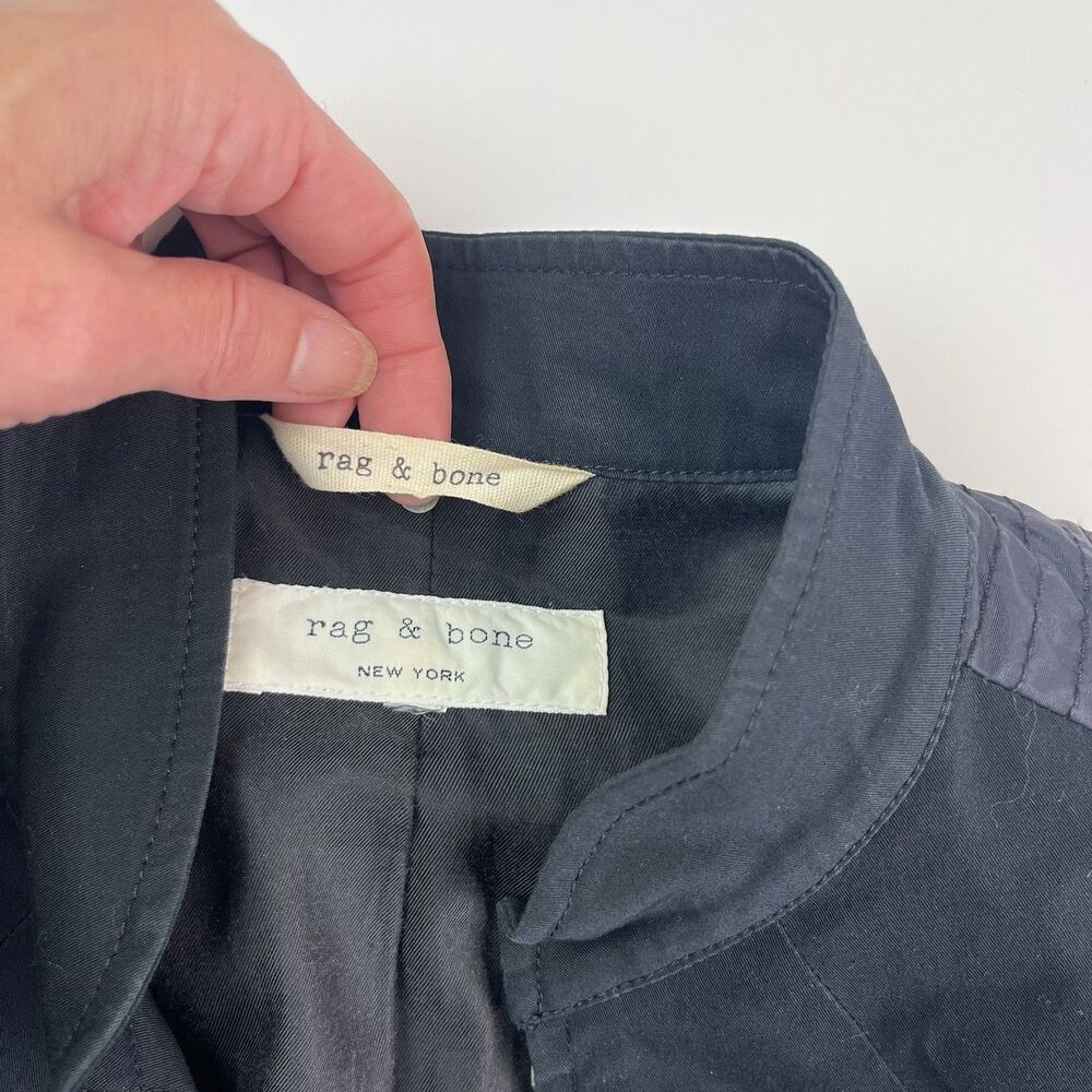Rag & Bone Utility Army Jacket size 4 Black Elbow Patch - Picture 5 of 13
